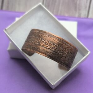 Vintage Copper Cuff Bracelet- Adjustable
